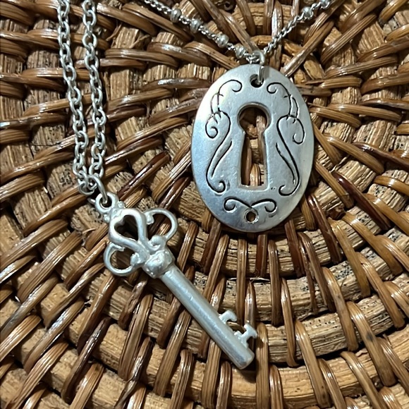 Jewelry - Key & Lock Double Chain Necklace.